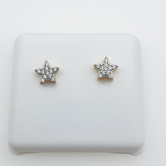 "14K Gold Plated Cubic Zircon Earrings, INUS1BR044 - Picture 5 of 9